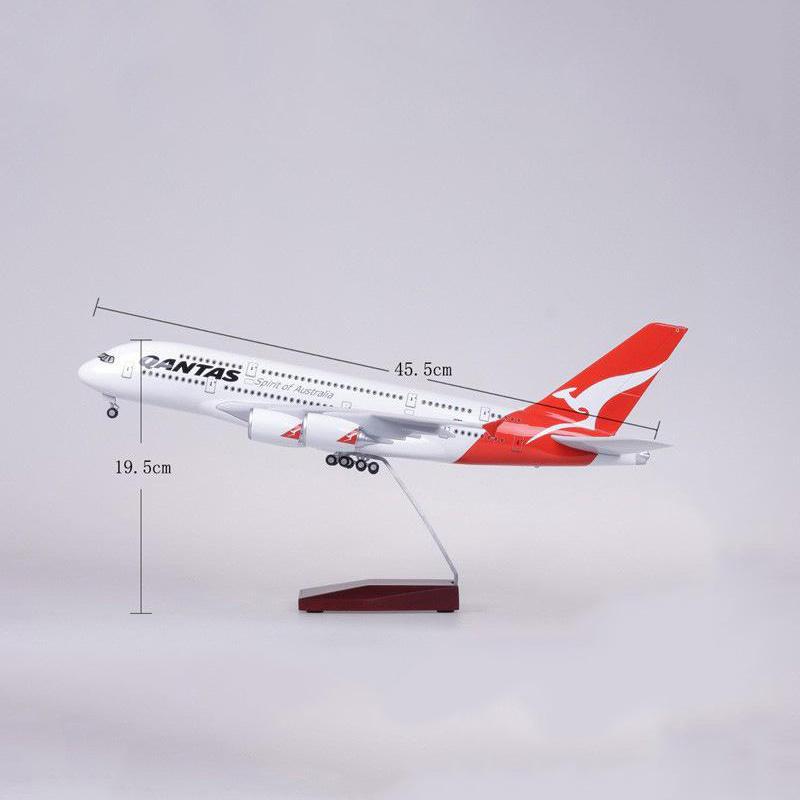 1:160 Qantas Airways Airbus A380 Airplane Model 18” Decoration & Gift (LED) - Image 6
