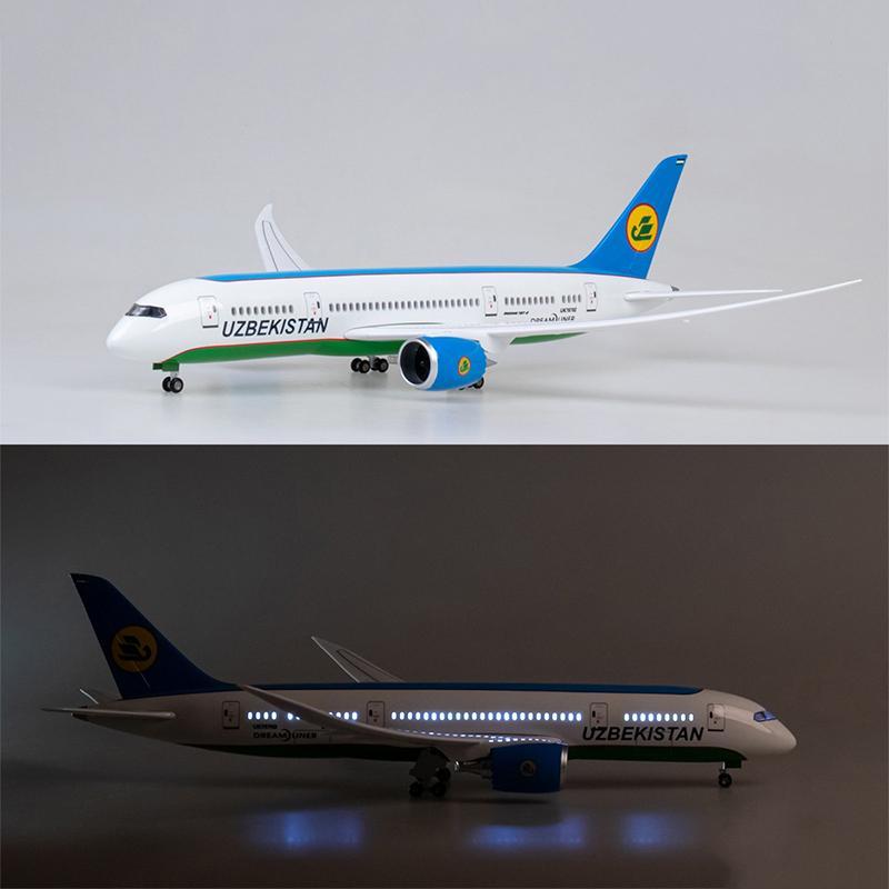1:130 Uzbekistan Airways Boeing 787 Airplane Model 18” Decoration & Gift (LED) - Image 2