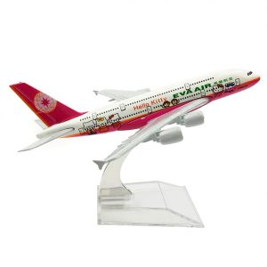1:400 Evergreen Pink Airlines(EVA Air) Airbus A380 Airplane Metal Diecast Model